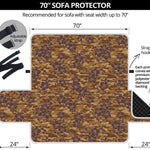 Brown Hawaiian Camo Flower Pattern Print Sofa Protector