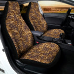 Brown Hawaiian Camo Flower Pattern Print Universal Fit Car Seat Covers