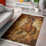 Brown Horse Painting Print Area Rug