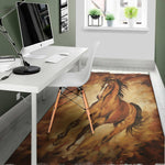Brown Horse Painting Print Area Rug