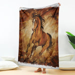 Brown Horse Painting Print Blanket