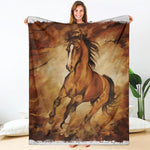Brown Horse Painting Print Blanket