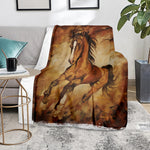 Brown Horse Painting Print Blanket