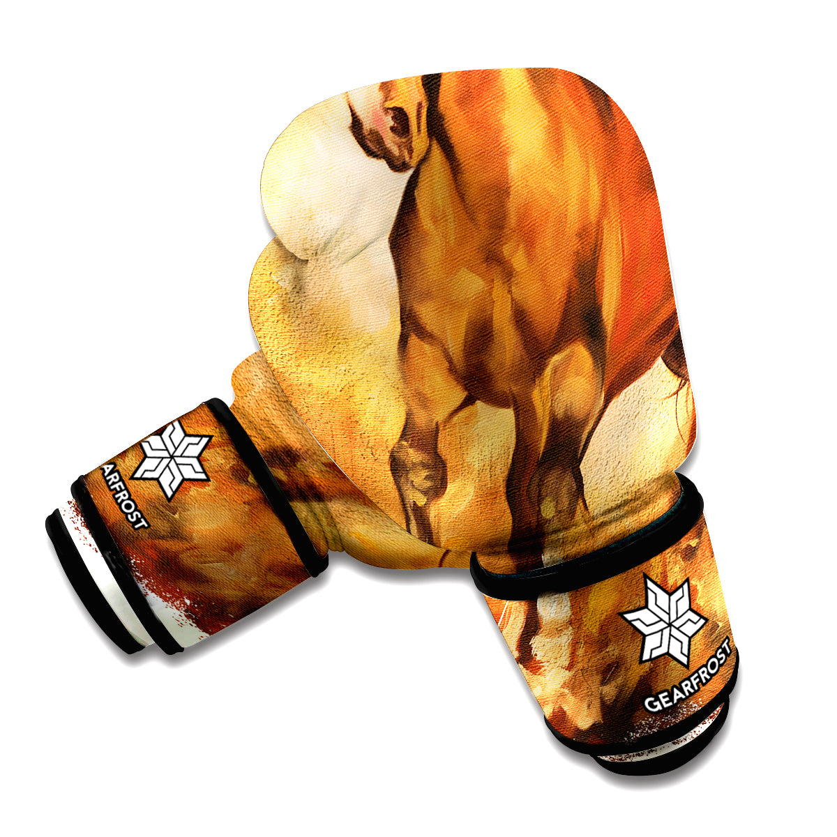 Brown Horse Painting Print Boxing Gloves