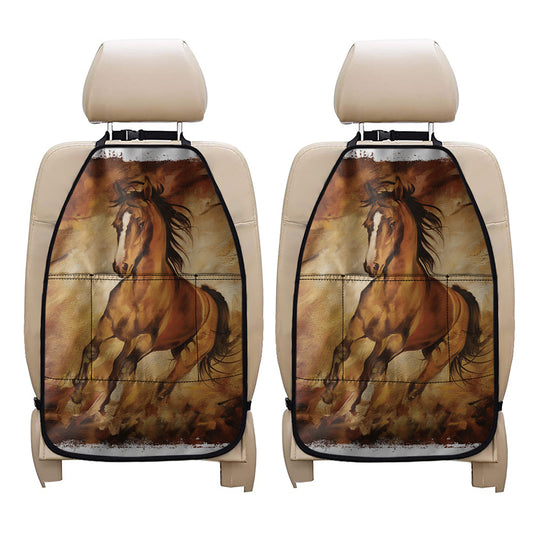 Brown Horse Painting Print Car Seat Organizers
