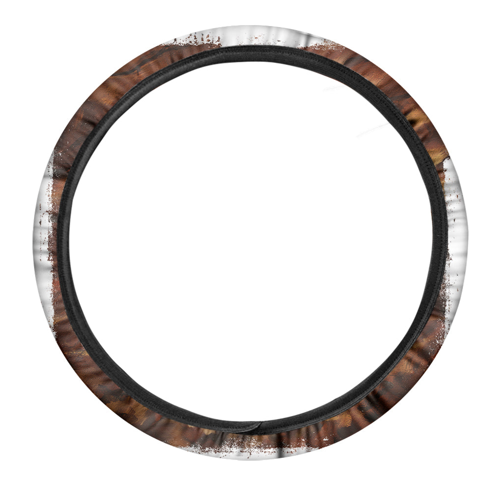 Brown Horse Painting Print Car Steering Wheel Cover
