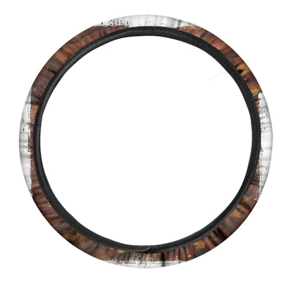 Brown Horse Painting Print Car Steering Wheel Cover