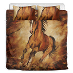 Brown Horse Painting Print Duvet Cover Bedding Set