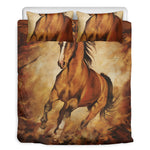 Brown Horse Painting Print Duvet Cover Bedding Set