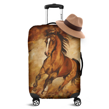 Brown Horse Painting Print Luggage Cover