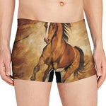 Brown Horse Painting Print Men's Boxer Briefs