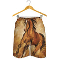 Brown Horse Painting Print Men's Shorts