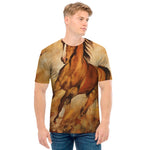 Brown Horse Painting Print Men's T-Shirt