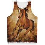 Brown Horse Painting Print Men's Tank Top