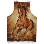 Brown Horse Painting Print Men's Tank Top