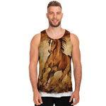 Brown Horse Painting Print Men's Tank Top