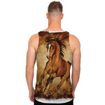 Brown Horse Painting Print Men's Tank Top