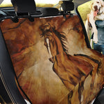 Brown Horse Painting Print Pet Car Back Seat Cover