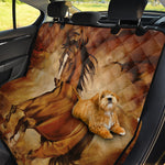 Brown Horse Painting Print Pet Car Back Seat Cover