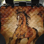 Brown Horse Painting Print Pet Car Back Seat Cover