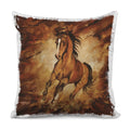 Brown Horse Painting Print Pillow Cover