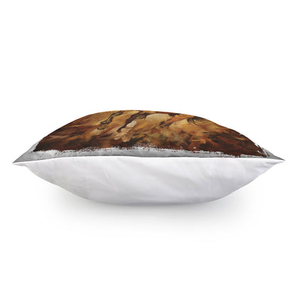 Brown Horse Painting Print Pillow Cover