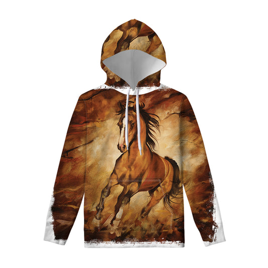 Brown Horse Painting Print Pullover Hoodie