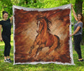 Brown Horse Painting Print Quilt