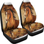 Brown Horse Painting Print Universal Fit Car Seat Covers