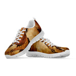Brown Horse Painting Print White Sneakers