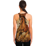 Brown Horse Painting Print Women's Racerback Tank Top