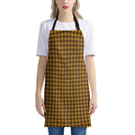 Brown Houndstooth Pattern Print Apron