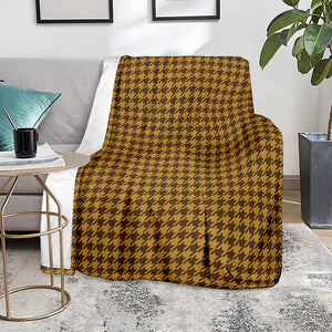 Brown Houndstooth Pattern Print Blanket