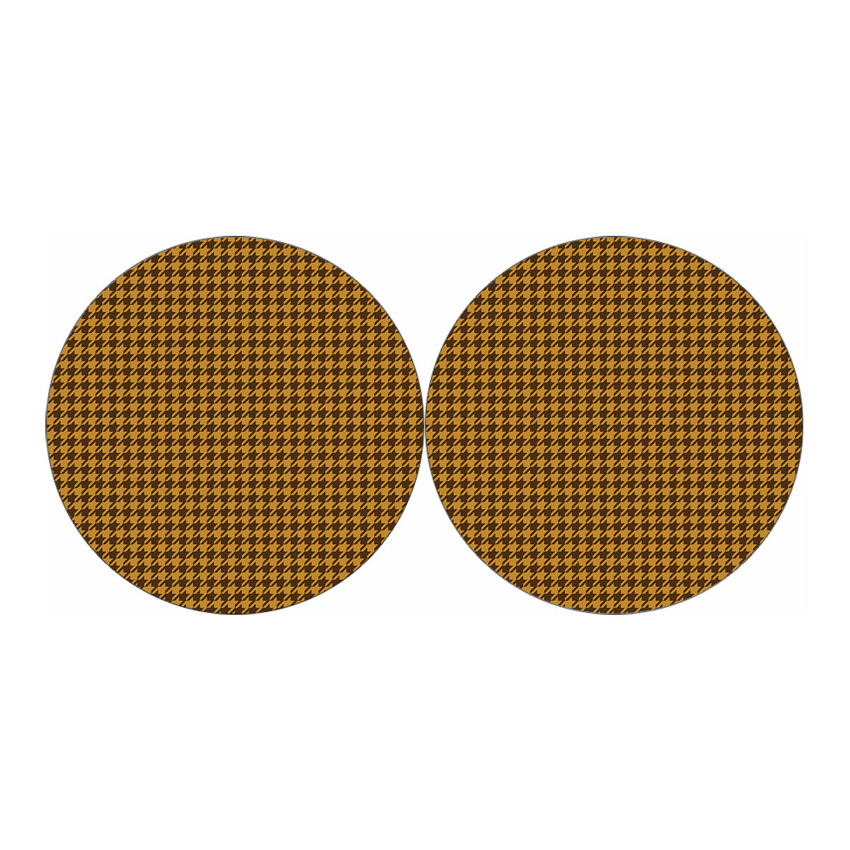 Brown Houndstooth Pattern Print Car Coasters