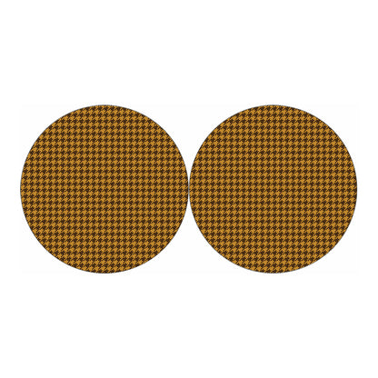 Brown Houndstooth Pattern Print Car Coasters