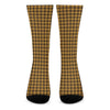 Brown Houndstooth Pattern Print Crew Socks