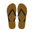 Brown Houndstooth Pattern Print Flip Flops