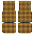 Brown Houndstooth Pattern Print Front and Back Car Floor Mats
