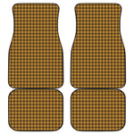 Brown Houndstooth Pattern Print Front and Back Car Floor Mats