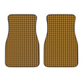 Brown Houndstooth Pattern Print Front Car Floor Mats