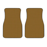 Brown Houndstooth Pattern Print Front Car Floor Mats