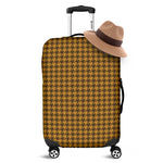 Brown Houndstooth Pattern Print Luggage Cover