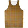 Brown Houndstooth Pattern Print Men's Tank Top