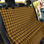 Brown Houndstooth Pattern Print Pet Car Back Seat Cover
