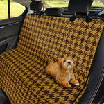 Brown Houndstooth Pattern Print Pet Car Back Seat Cover