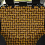 Brown Houndstooth Pattern Print Pet Car Back Seat Cover