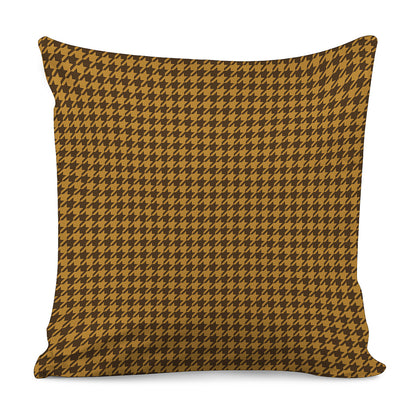 Brown Houndstooth Pattern Print Pillow Cover