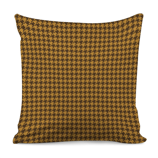Brown Houndstooth Pattern Print Pillow Cover