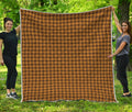 Brown Houndstooth Pattern Print Quilt