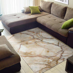 Brown Marble Print Area Rug GearFrost